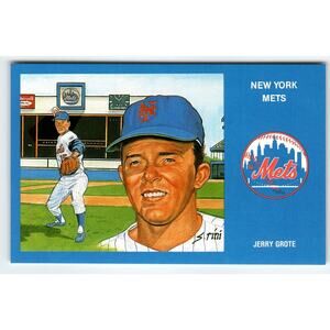 1969 NY Mets Baseball Postcard Susan Rini Jerry Grote Unused Limited Edition